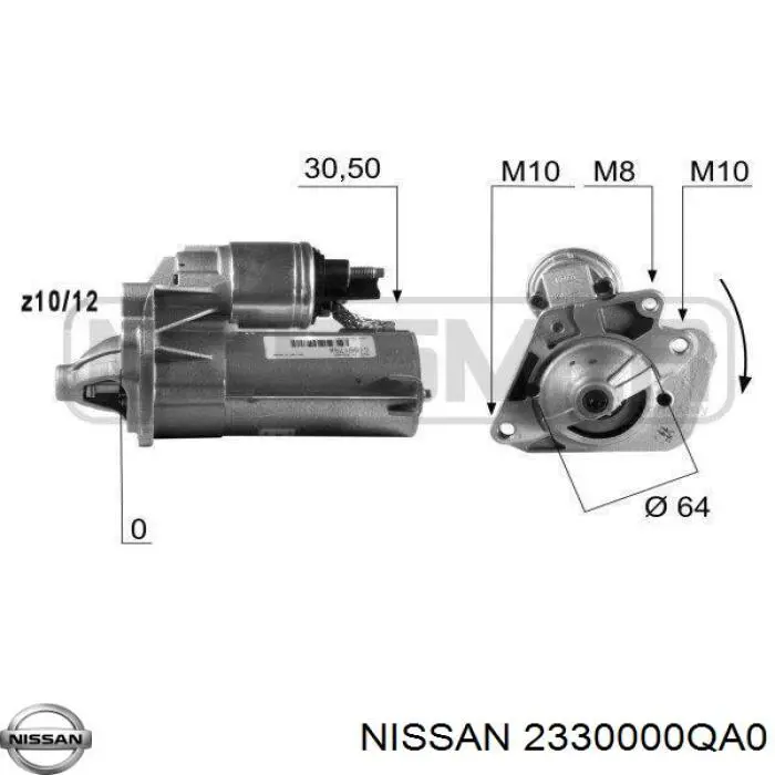 23300-00QA0 Nissan motor de arranque