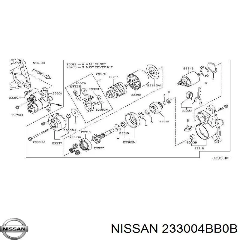 233004BB0B Nissan motor de arranque