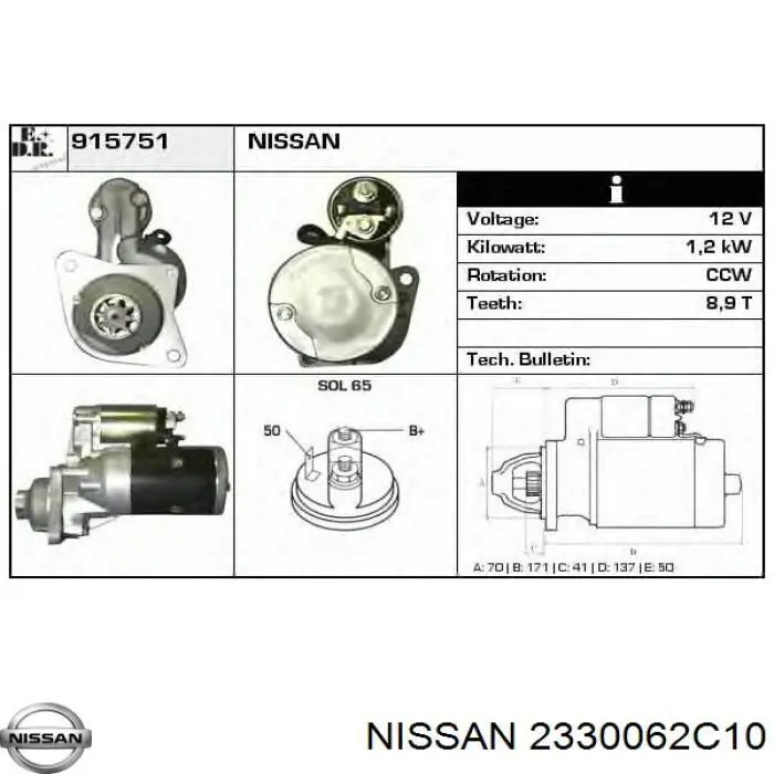 2330062C10 Nissan motor de arranque