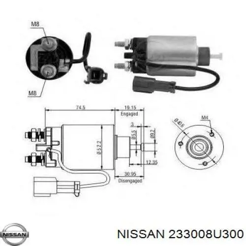 233008U300R Nissan motor de arranque