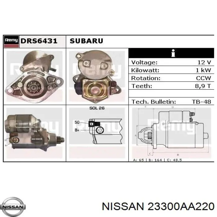 23300AA220 Nissan motor de arranque