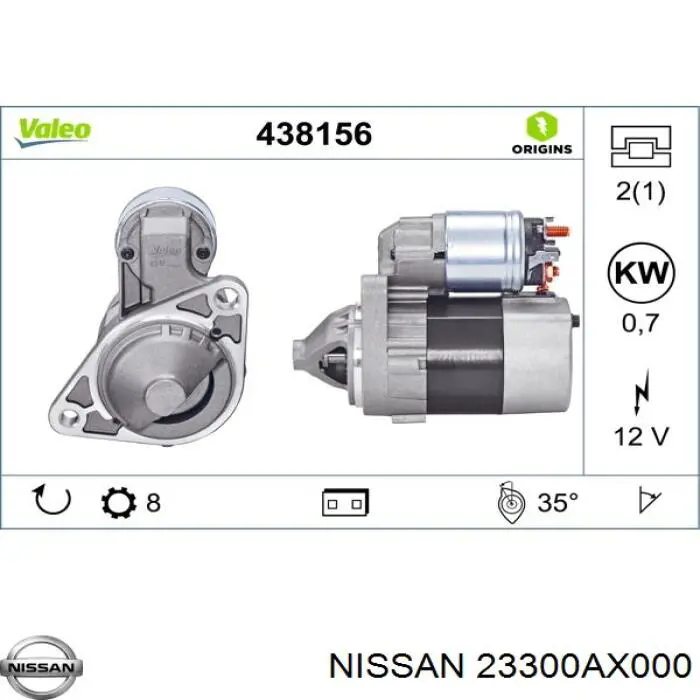 23300AX000 Nissan motor de arranque