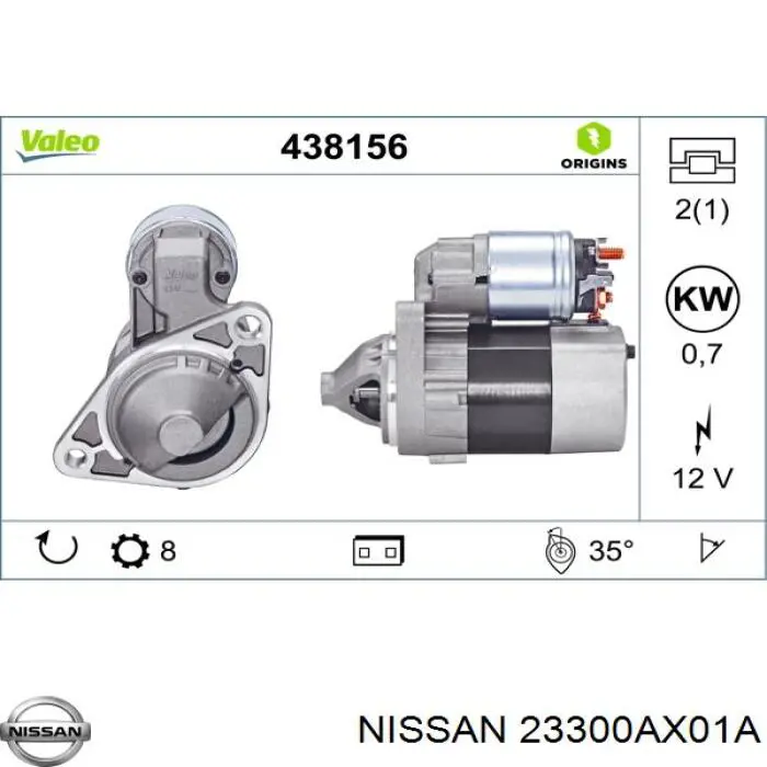 23300AX01A Nissan motor de arranque