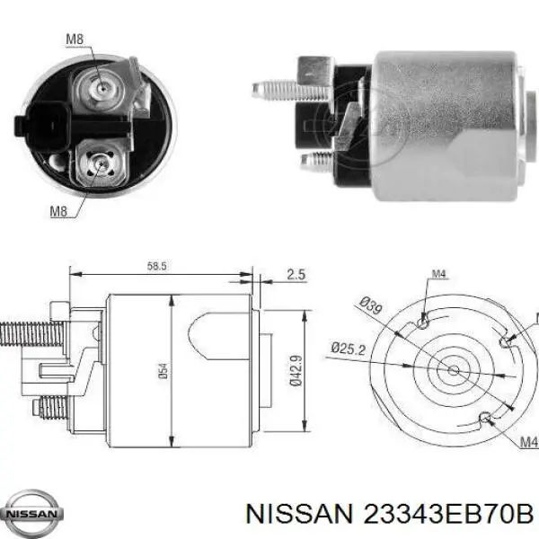 23343EB70B Nissan interruptor magnético, estárter