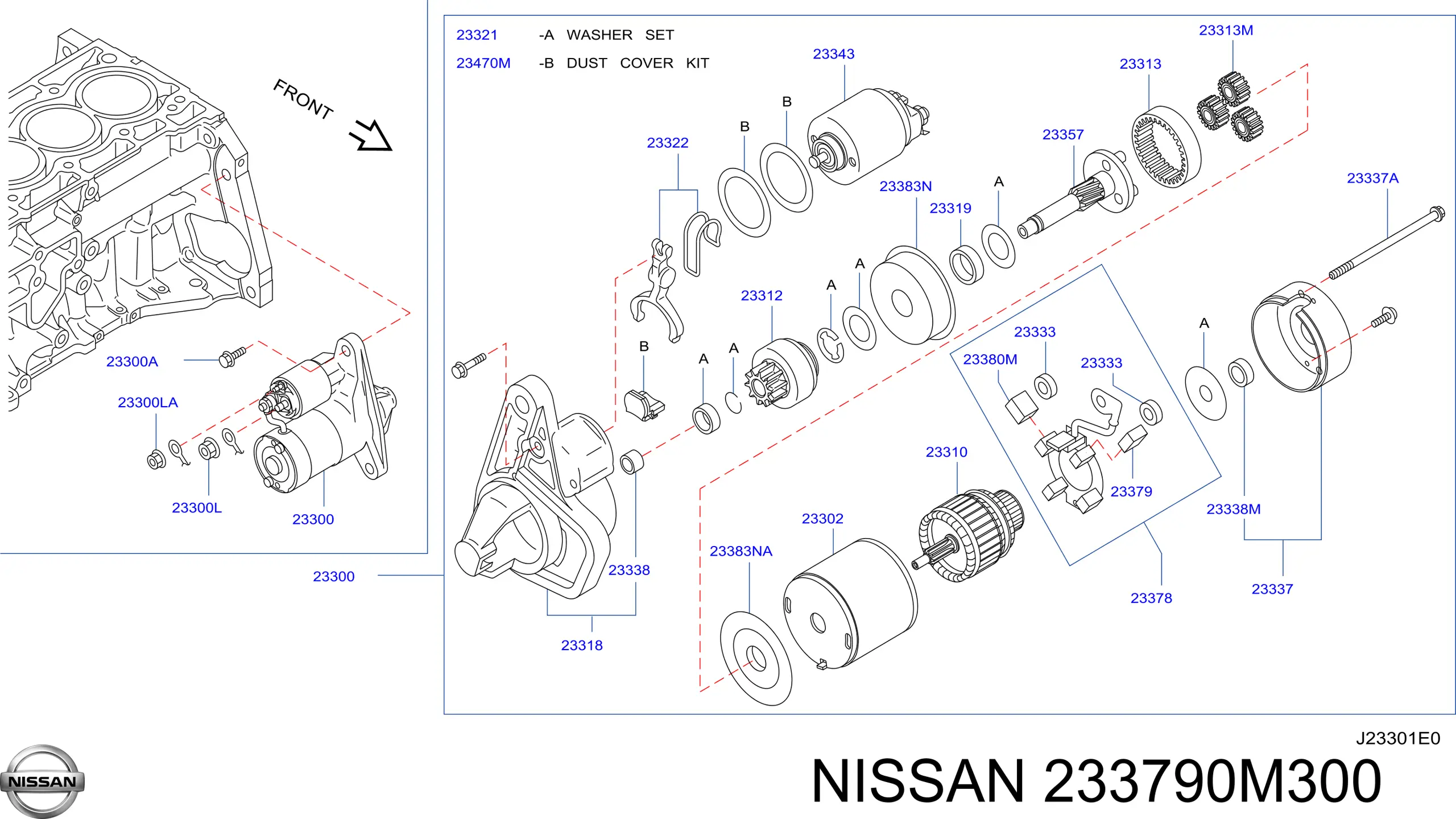 Escobilla de carbón, arrancador para Nissan Tiida (SC11X)
