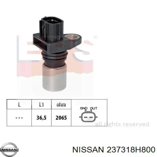 237318H800 Nissan sensor de árbol de levas