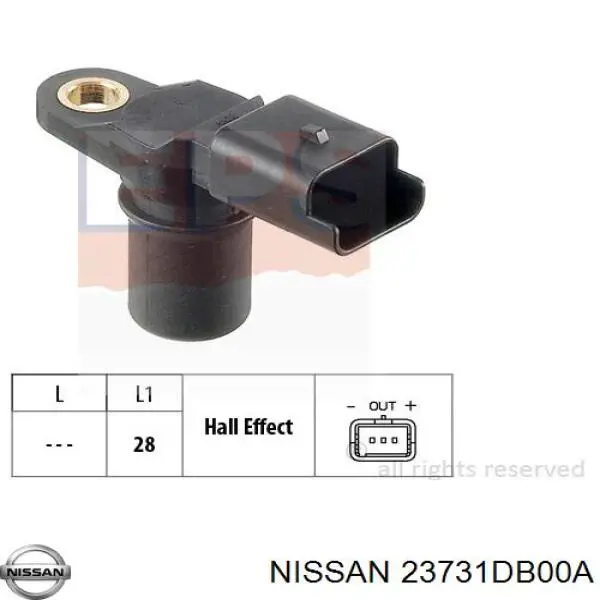 23731DB00A Nissan sensor de arbol de levas