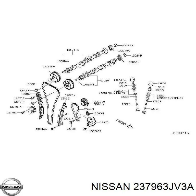 237963JV3A Nissan válvula control, ajuste de levas