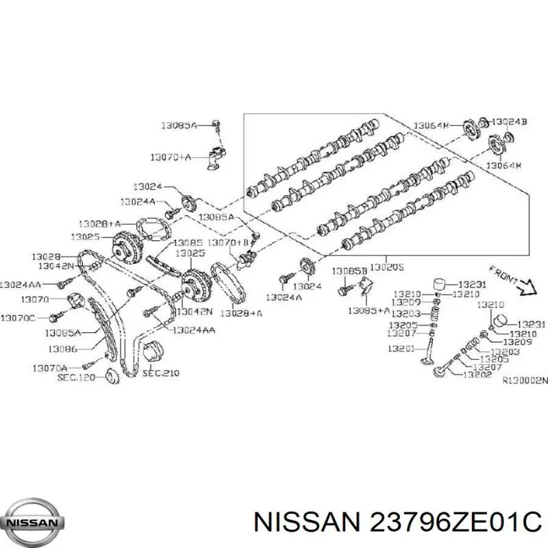Válvula solenoide de posición del árbol de levas izquierda 23796ZE01C Nissan/Infiniti
