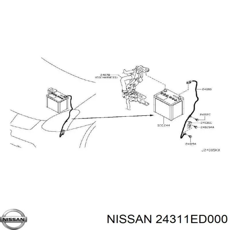 Caja fusibles Nissan/Infiniti 24311ED000 precio, desde 111,57 EUR