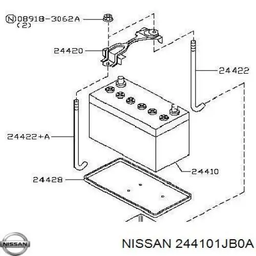 Batería de arranque NISSAN 244101JB0A