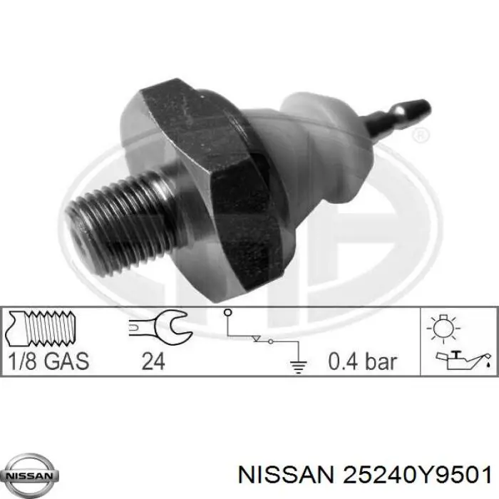 25240Y9501 Nissan sensor de presión de aceite