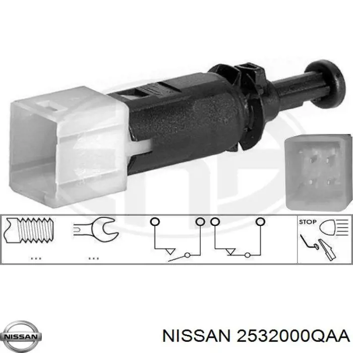 Comprar 2532000QAA Nissan/Infiniti Interruptor de luz de freno