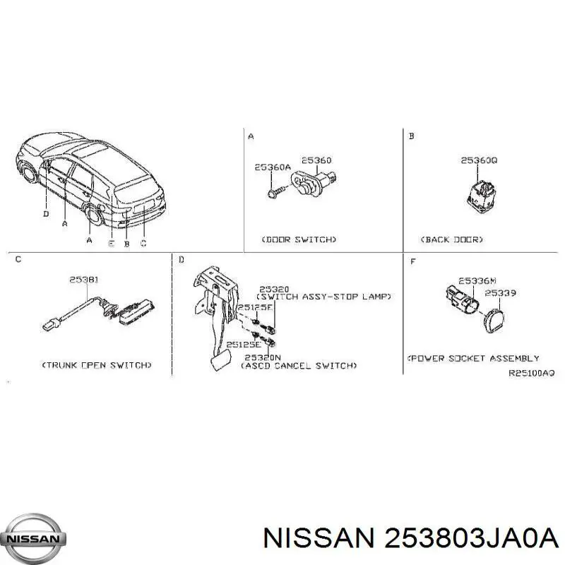 Boton De Accion De Bloqueo De La Tapa Maletero (3/5 Puertas Traseras) Infiniti QX60 Hybird (L50HV)