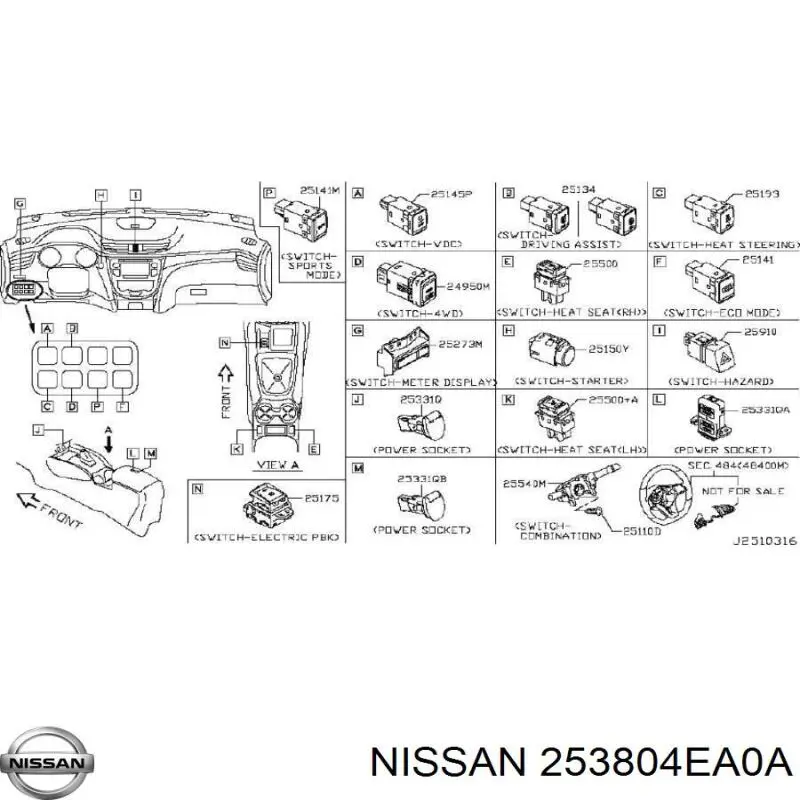 Boton De Accion De Bloqueo De La Tapa Maletero (3/5 Puertas Traseras) para Nissan Qashqai (J11)