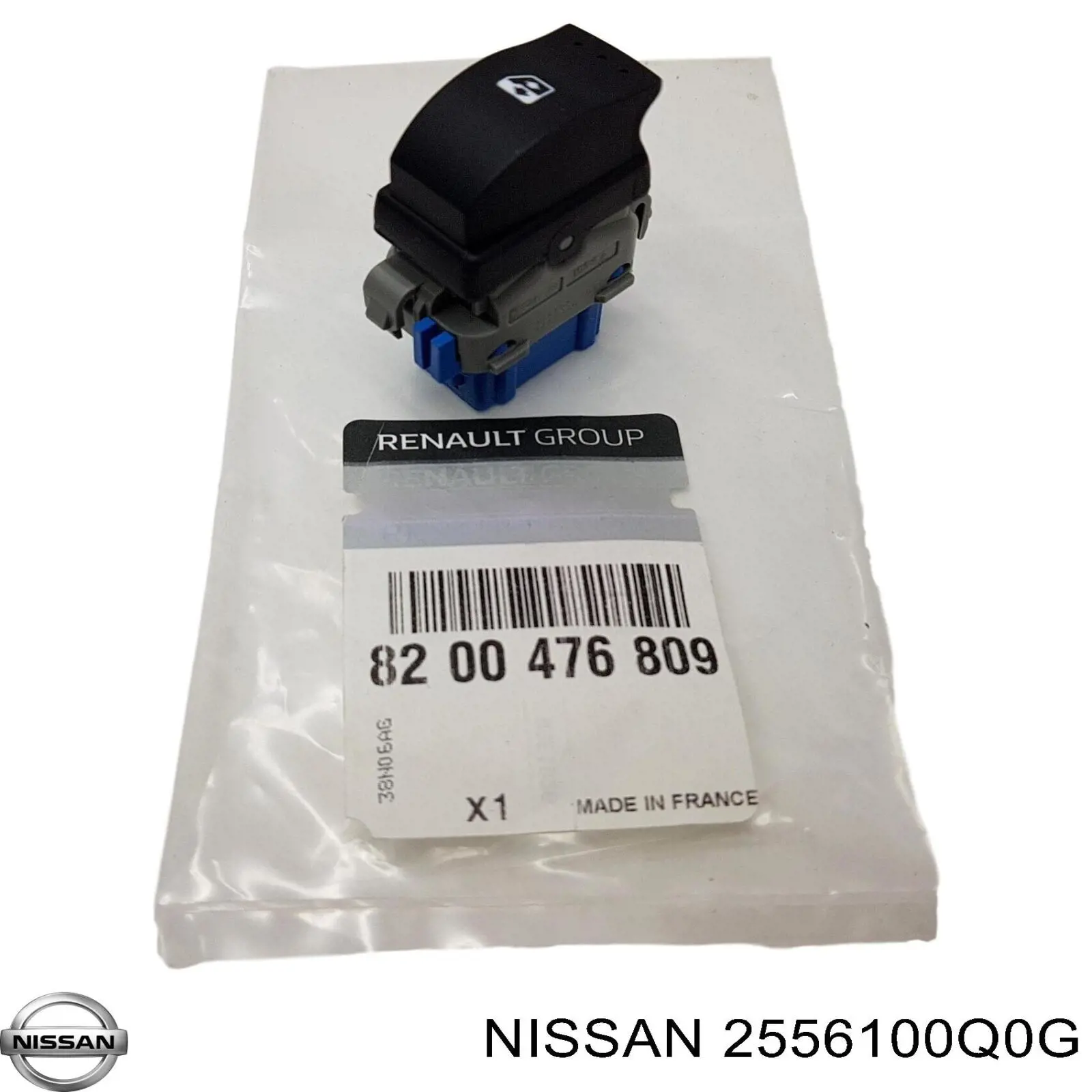 2556100Q0G Nissan botón de elevalunas delantero derecho