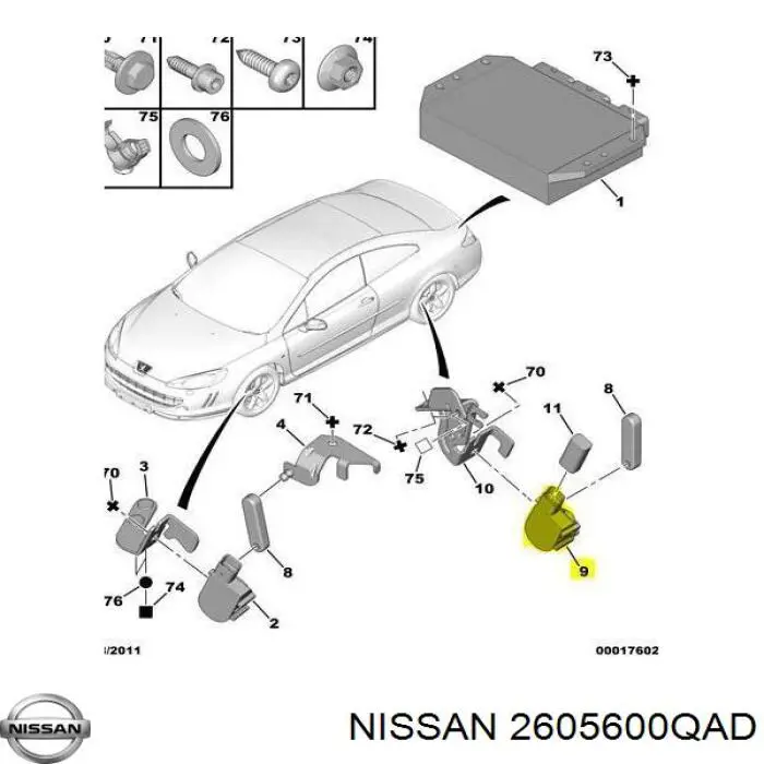 Elemento de regulación, regulación del alcance de faros Renault Espace 4 JK0