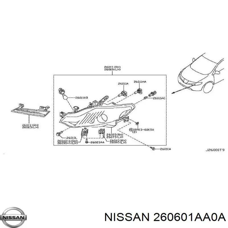 260601AA0A Nissan faro izquierdo