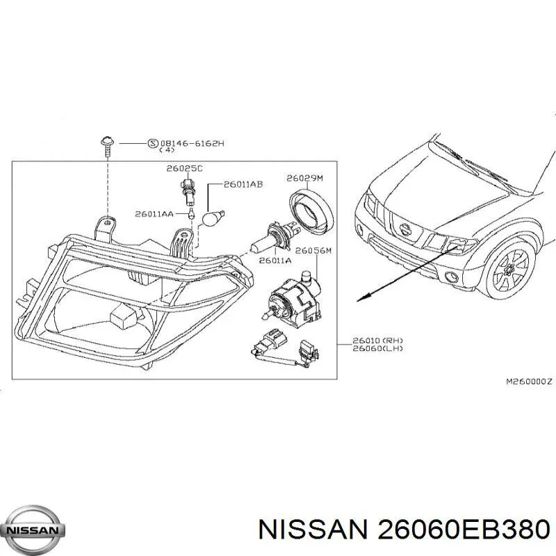 Comprar 26060EB380 Nissan/Infiniti Faro delantero izquierdo