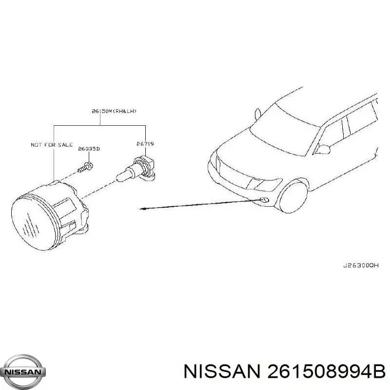 261508994B Nissan faro antiniebla izquierdo / derecho