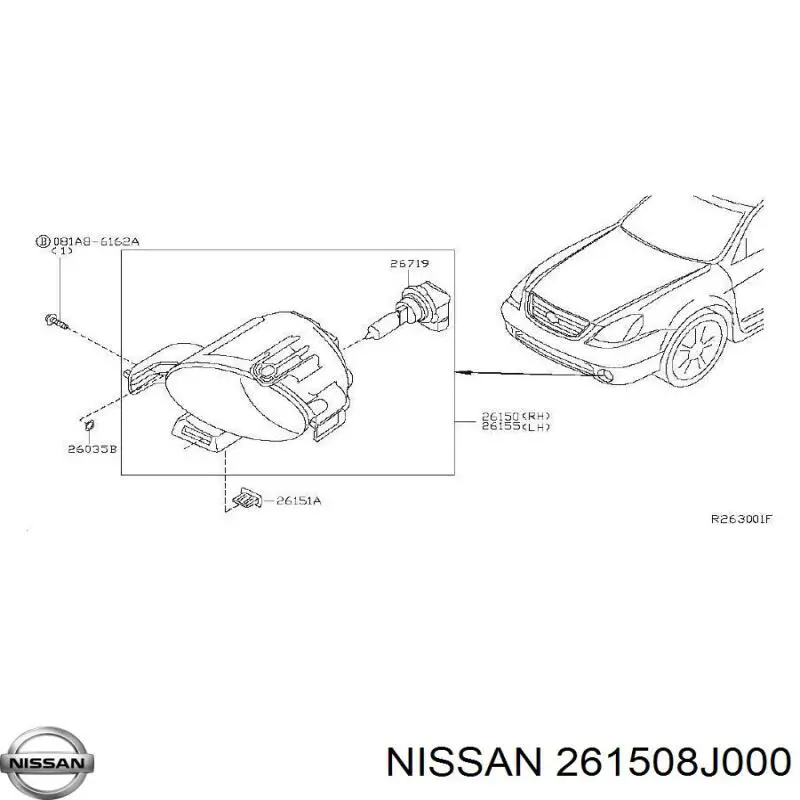 Luz antiniebla derecha para Nissan Altima 