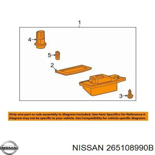 Luz de matrícula Nissan Rogue (T32U)