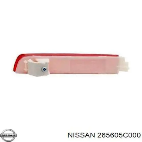 265605C000 Nissan reflector, parachoques trasero, derecho