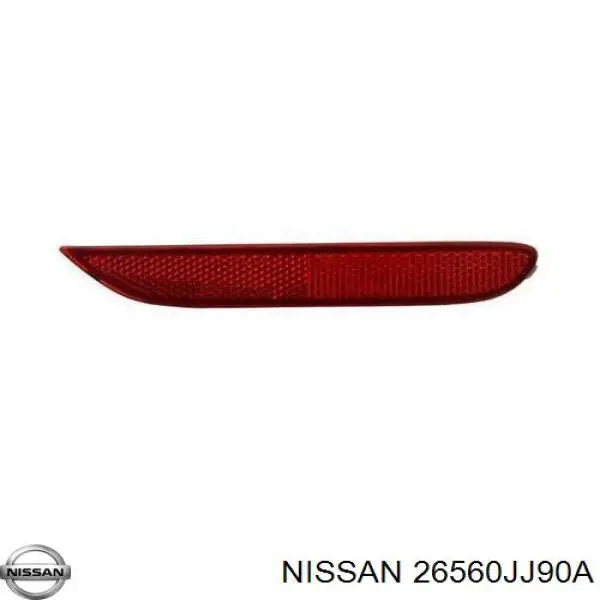 Reflector, paragolpes trasero, derecho para Nissan Qashqai (J11)