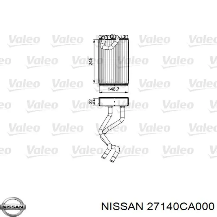 Comprar 27140CA000 Nissan/Infiniti Radiador calefacción