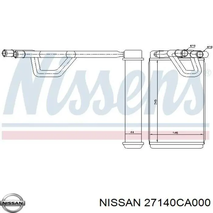 27140CA000 Nissan radiador de calefacción