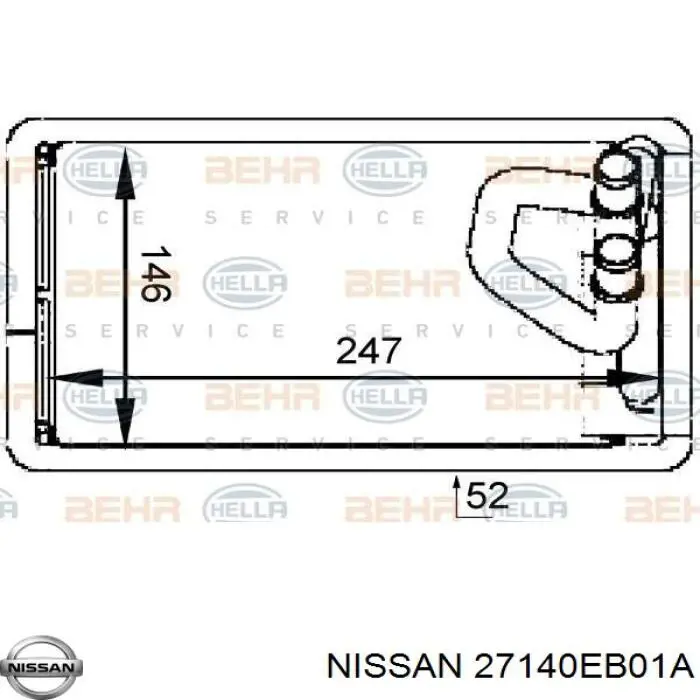 27140EB01A Nissan radiador de calefacción
