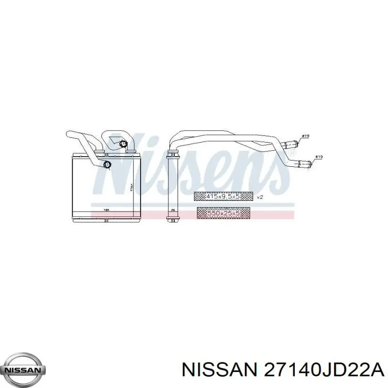 Radiador de calefacción Nissan/Infiniti 27140JD22A precio, desde 75,50 EUR
