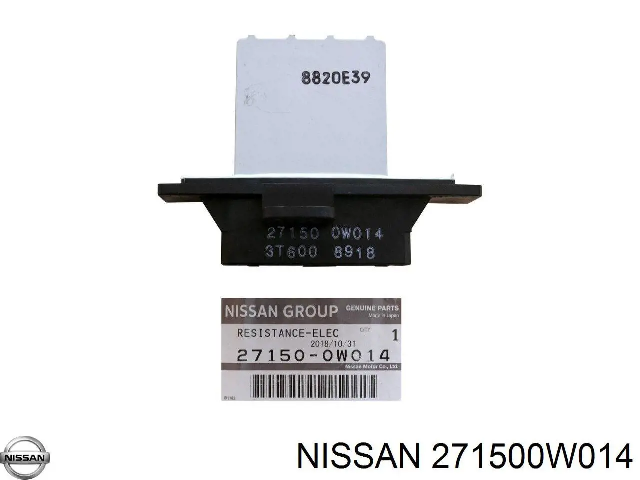 271500W014 Nissan resitencia, ventilador habitáculo