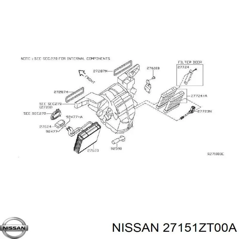 27151ZM70A Nissan resistencia de calefacción