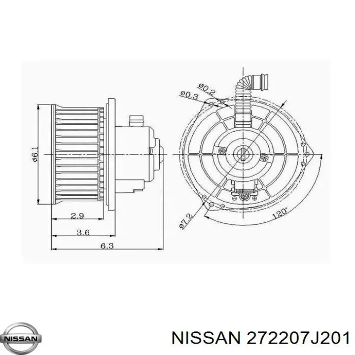 272207J201 Nissan motor eléctrico, ventilador habitáculo