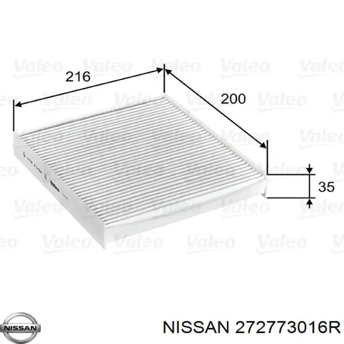 272773016R Nissan filtro habitáculo