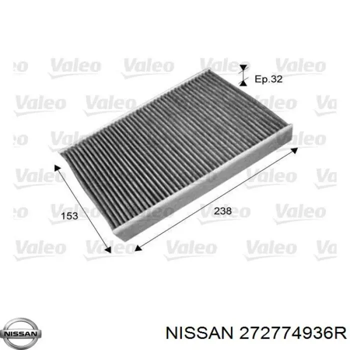 272774936R Nissan filtro habitáculo