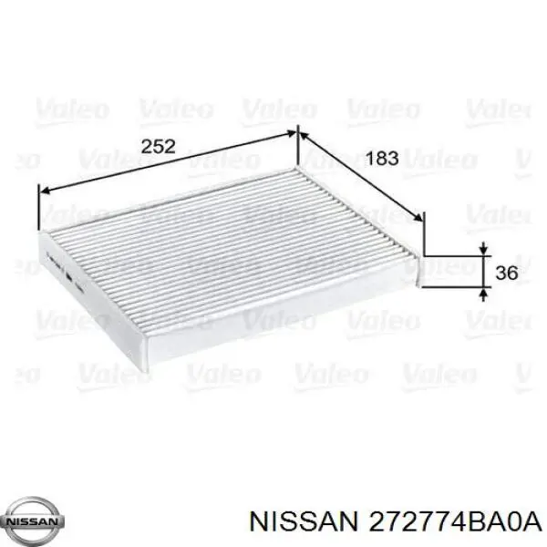 Filtro de habitáculo 272774BA0A Nissan/Infiniti