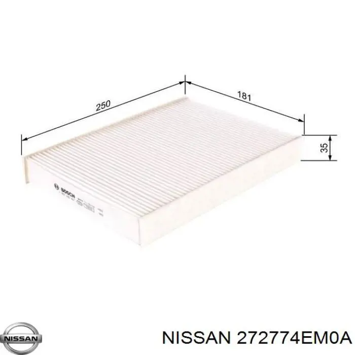 Filtro de cabina Nissan/Infiniti 272774EM0A precio, desde 6,90 EUR