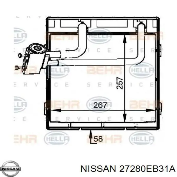 27280EB31A Nissan evaporador, aire acondicionado