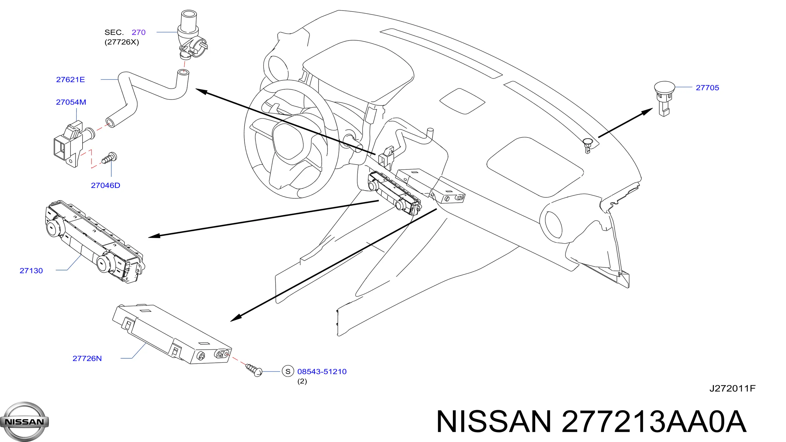 277213AA0A Nissan sensor de encendido de luces