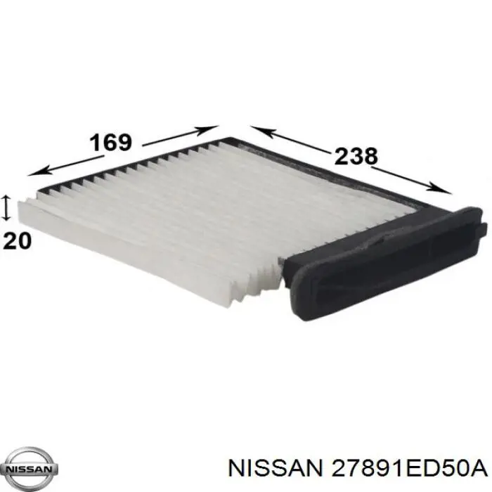 Comprar 27891ED50A Nissan/Infiniti Filtro de aire del habitáculo