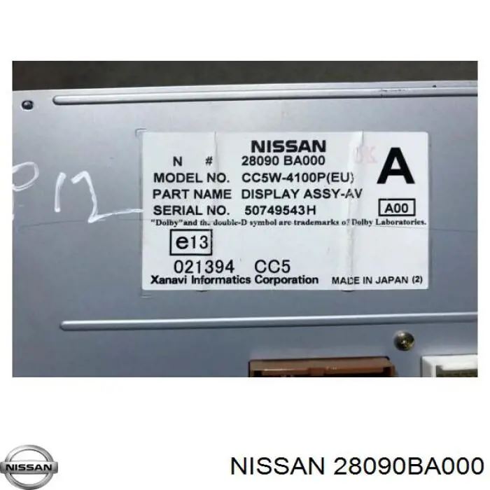Pantalla multifunción Nissan/Infiniti 28090BA000 precio, desde 60,98 EUR