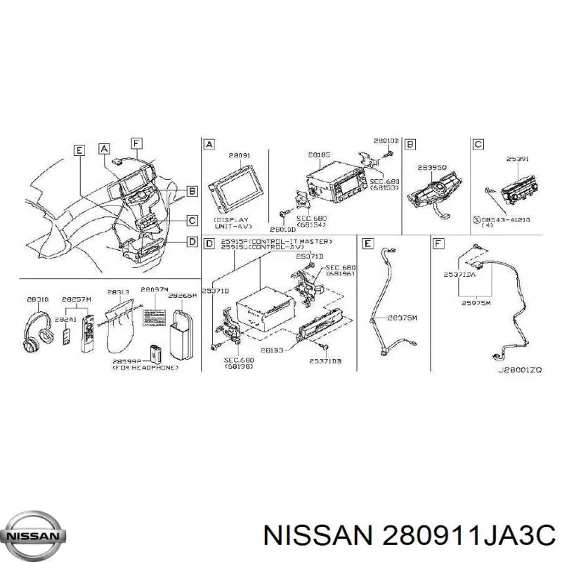 Pantalla multifunción Nissan/Infiniti 280911JA0D precio, desde 296,21 EUR