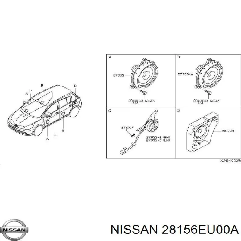 Altavoz de la puerta delantera Nissan/Infiniti 28156EU00A precio, desde 37,75 EUR