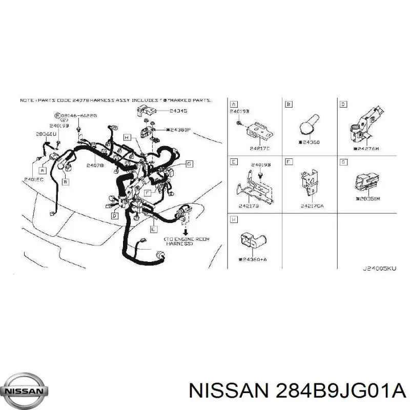 284B9JG01A Nissan/Infiniti Caja de relés y fusibles