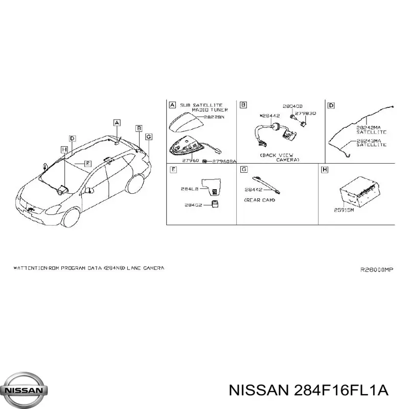 Cámara del sistema de visión Nissan/Infiniti 284F16FL1A precio, desde 117,61 EUR