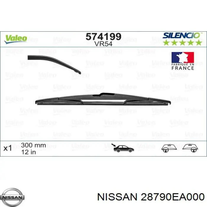 Comprar 28790EA000 Nissan/Infiniti Limpiaparabrisas traseros