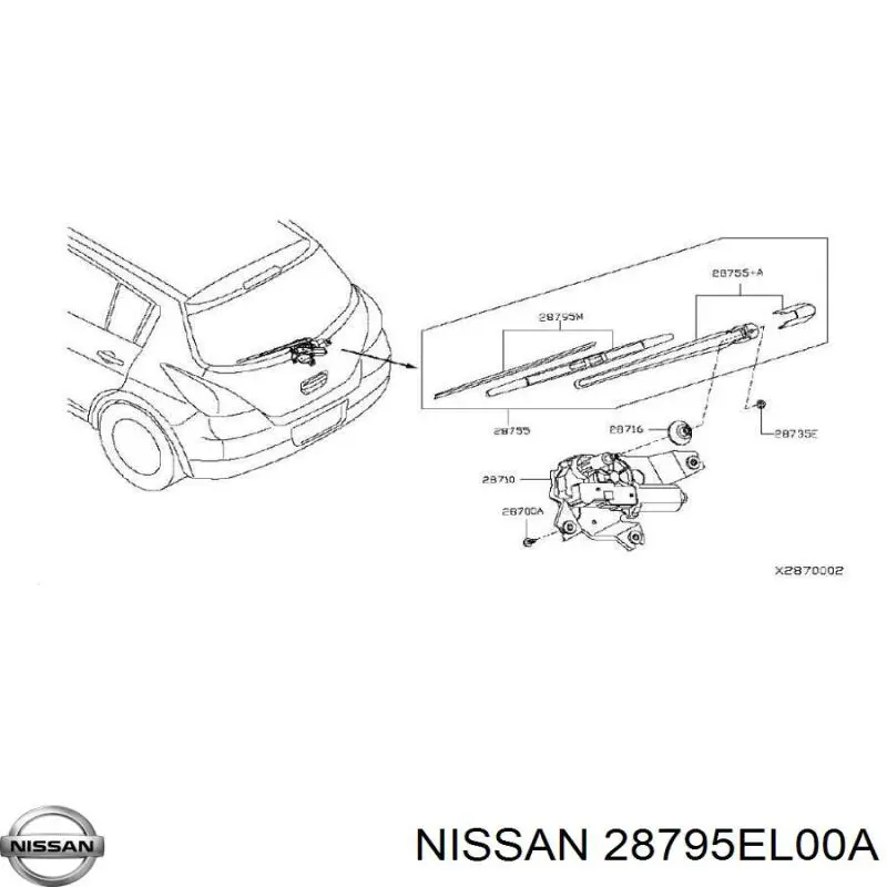 Comprar 28795EL00A Nissan/Infiniti Limpiaparabrisas traseros