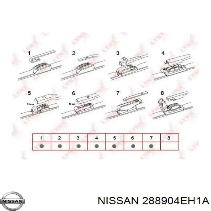 Comprar 288904EH1A Nissan/Infiniti Escobilla del limpiaparabrisas del lado del pasajero